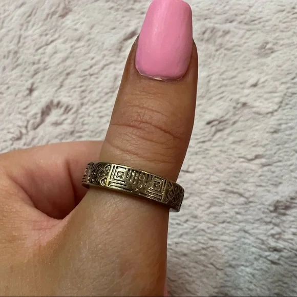 NEW Anthropologie geometric ring gold boho chic size 7/8 womens girls juniors - Picture 6 of 9